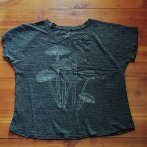 Maryink MUSHROOM scoop neck charcoal shirt L